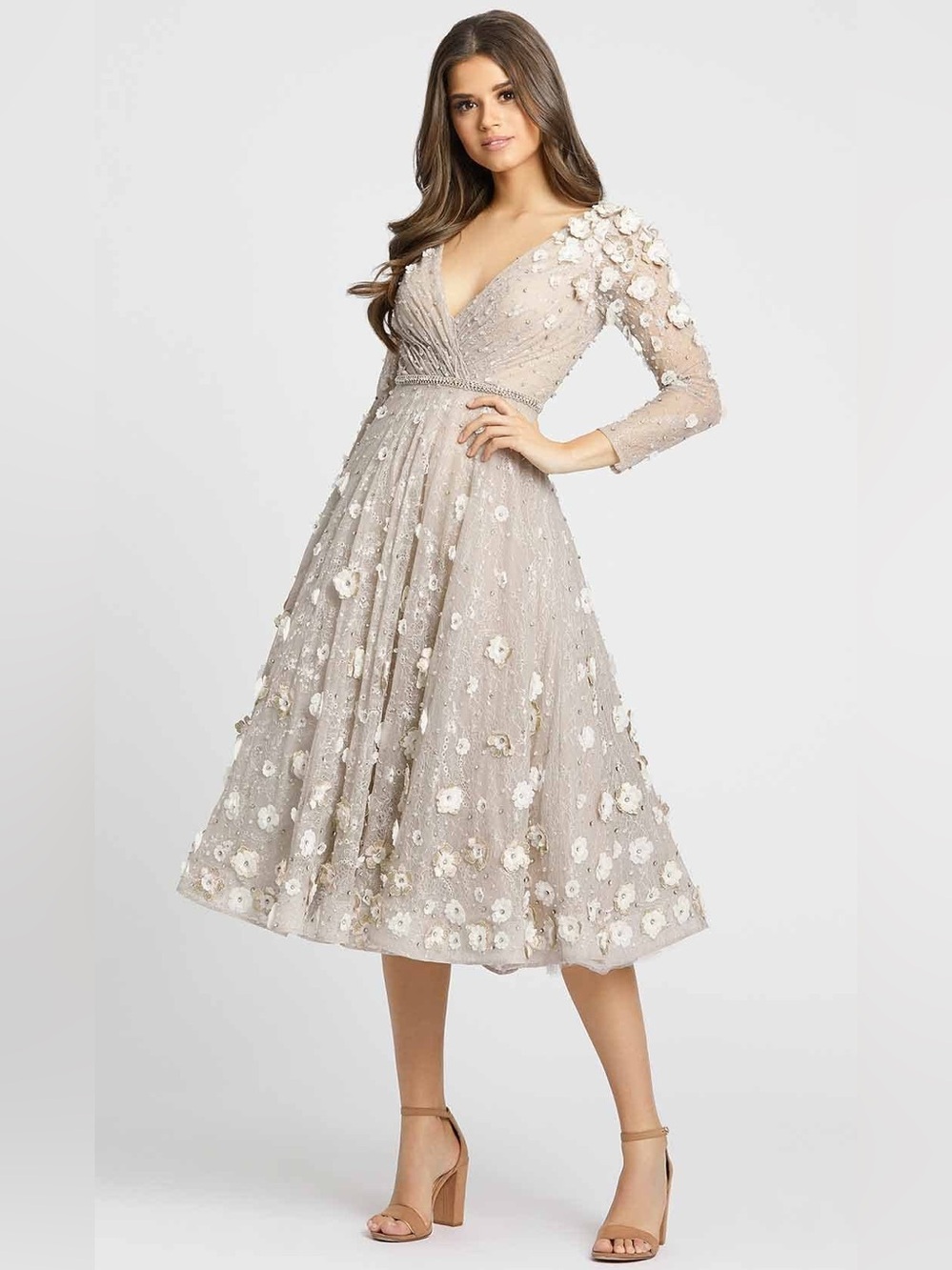 Mac Duggal Elegant Floral Embroidered Dress - Picture 2 of 8